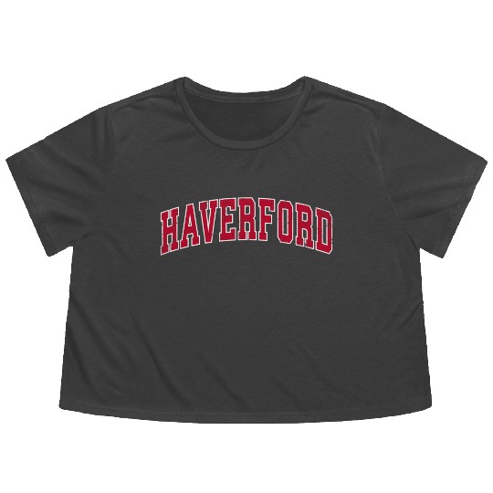 Haverford Pennsylvania Pa Sports Red Flowy Cropped Tees