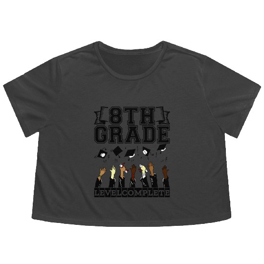 Graduation Her Him 5 Grade Middle School Level Com Flowy Cropped Tees