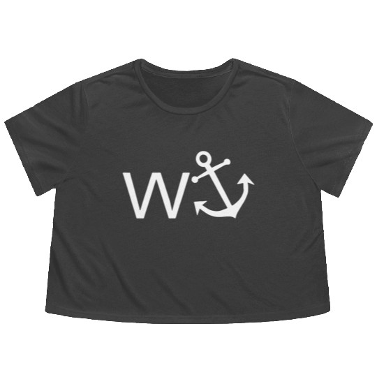 W Anchor Wanker Jerk Slang Flowy Cropped Tees
