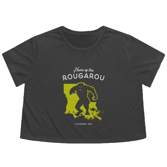 Home Of The Rougarou Louisiana Usa Cryptid Flowy Cropped Tees