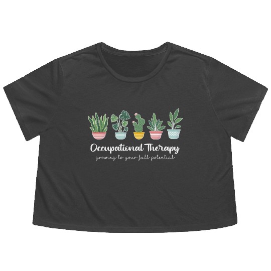 Occupational Therapy Pediatric Therapist Ot Month Flowy Cropped Tees