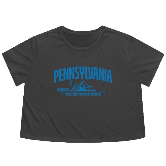 Pennsylvania The Keystone State Federal State Usa Flowy Cropped Tees