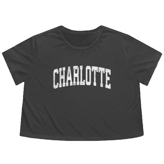 Charlotte North Carolina Nc Athletic Sports Flowy Cropped Tees