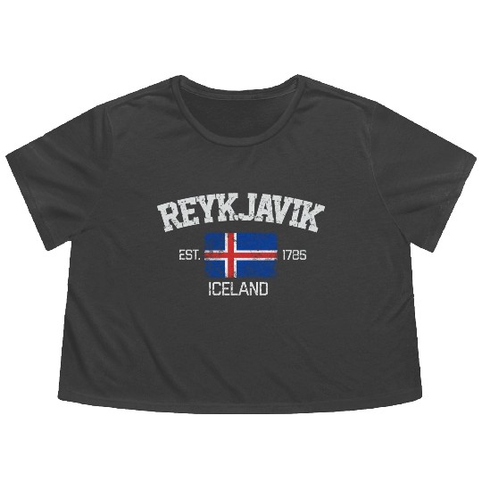 Reykjavik Iceland Flowy Cropped Tees