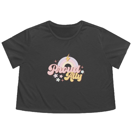 Proud Ally, LGBT Pride Month Flowy Cropped Tees