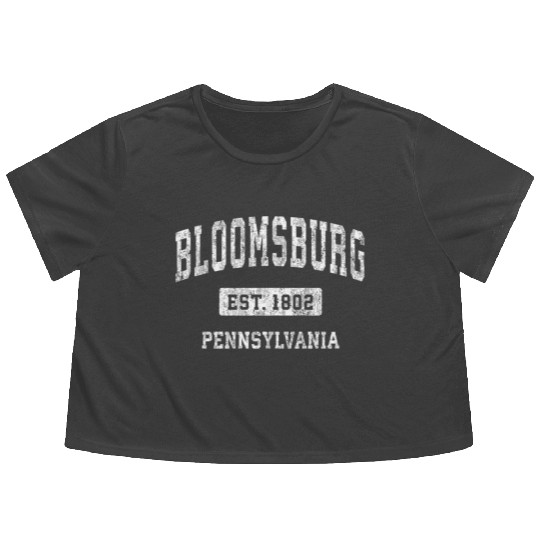 Bloomsburg Pennsylvania Pa Sports Established Flowy Cropped Tees