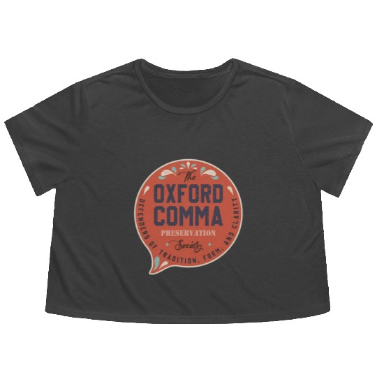 The Oxford Comma Preservation Society Team Oxford Flowy Cropped Tees