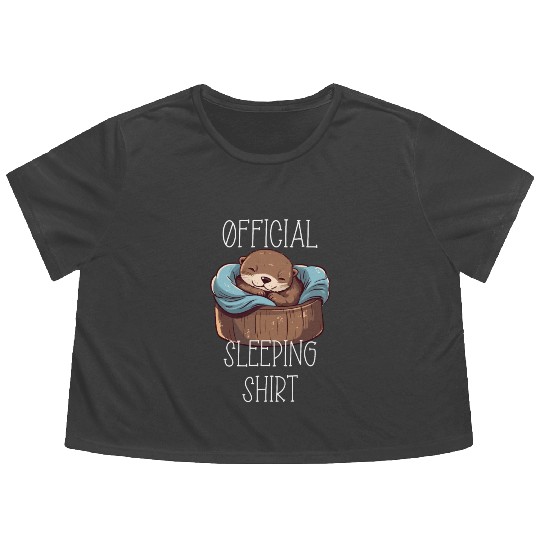 Official sleeping pajama Flowy Cropped Tees sea otter