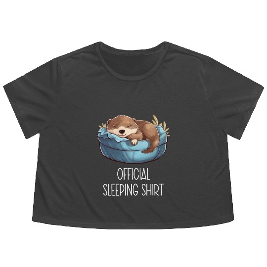 Official sleeping pajama Flowy Cropped Tees sea otter