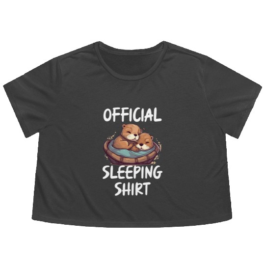 Official sleeping pajama Flowy Cropped Tees sea otter