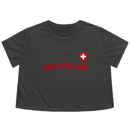 Switzerland Flag Swiss Pride International Country Flowy Cropped Tees