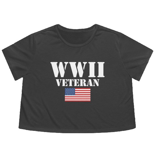 American Patriot Wwii Veteran Military World War 2 Flowy Cropped Tees