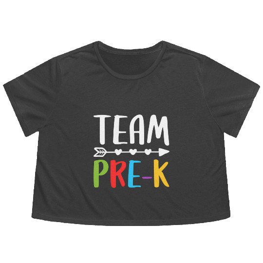 Team Pre-K Teacher Back To School Flowy Cropped Tees