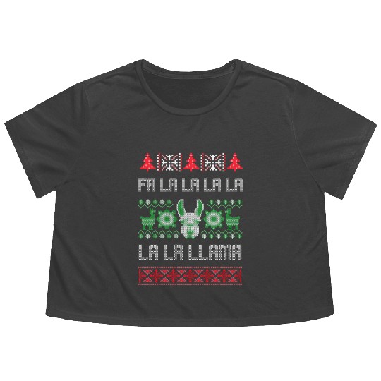 Fa La La Llama Ugly Llama Flowy Cropped Tees