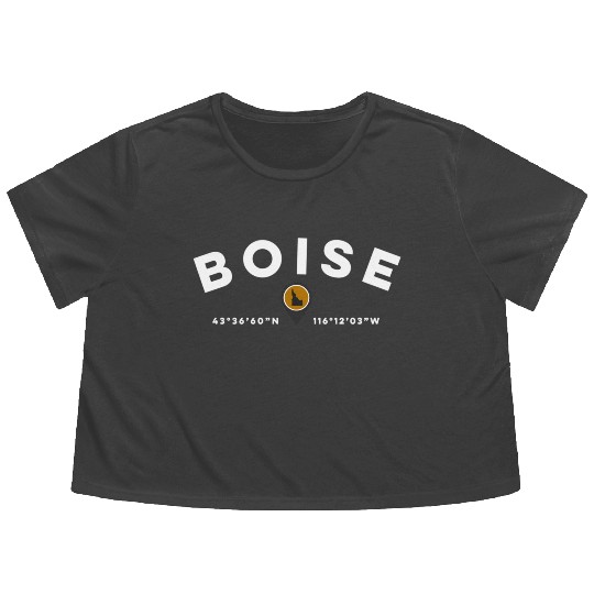 Boise Idaho Id Map Flowy Cropped Tees