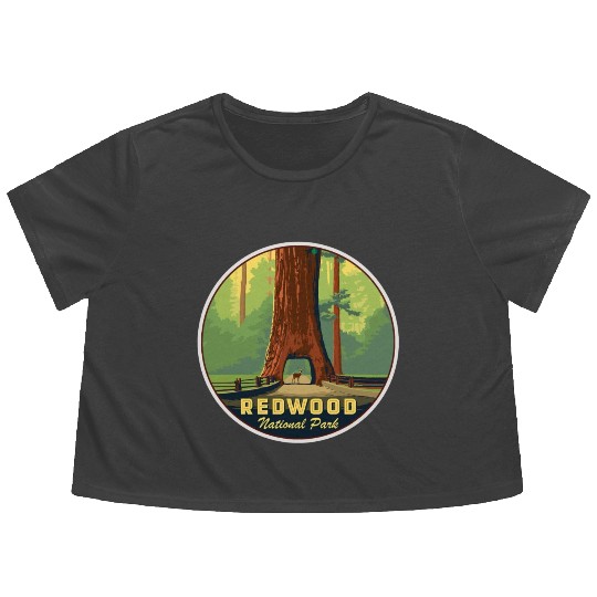 Redwood National Park Flowy Cropped Tees