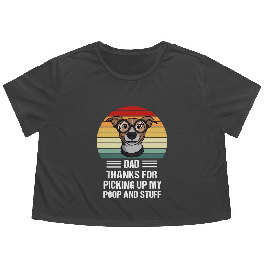 Happy Father'S Day Dog Dad ThanFor Picking Up My P Flowy Cropped Tees