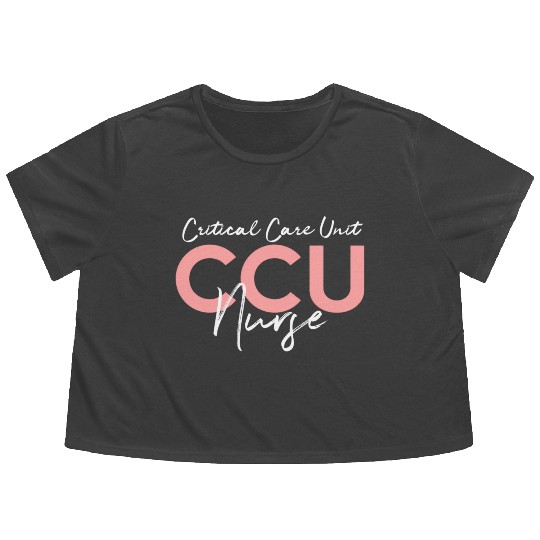 Critical Care Unity Ccu Nurse Emergency Room Nurse Flowy Cropped Tees