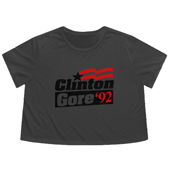Clinton Gore '92 Bill Clinton President Flowy Cropped Tees