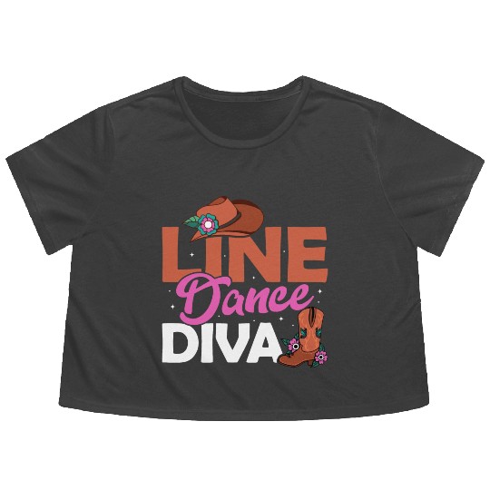 Line Dance Diva Country Music Western Flowy Cropped Tees