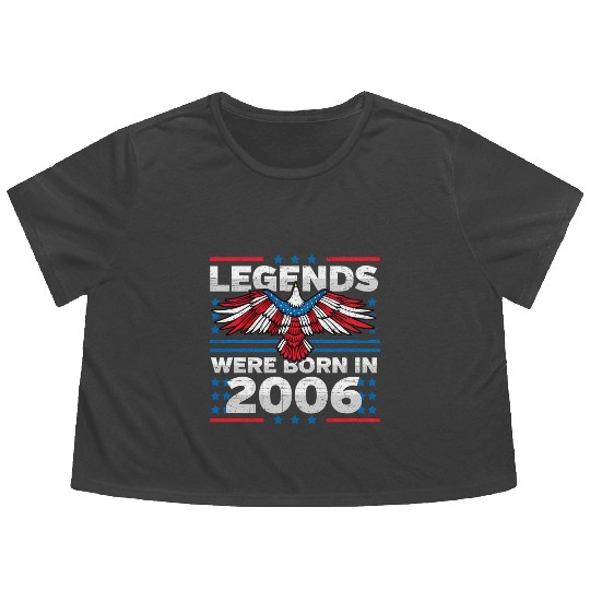 Legends Were Born In 2006 Patriotic Flowy Cropped Tees