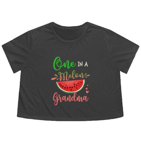Family One In A Melon Grandma Party Family Flowy Cropped Tees