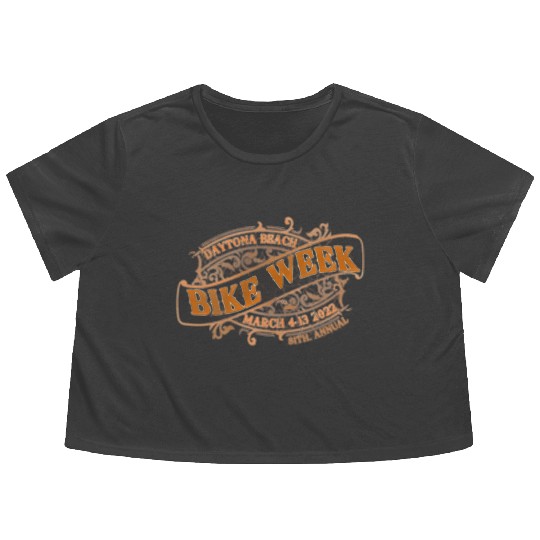 Daytona Beach Bike Week 2022 Front And Back Flowy Cropped Tees