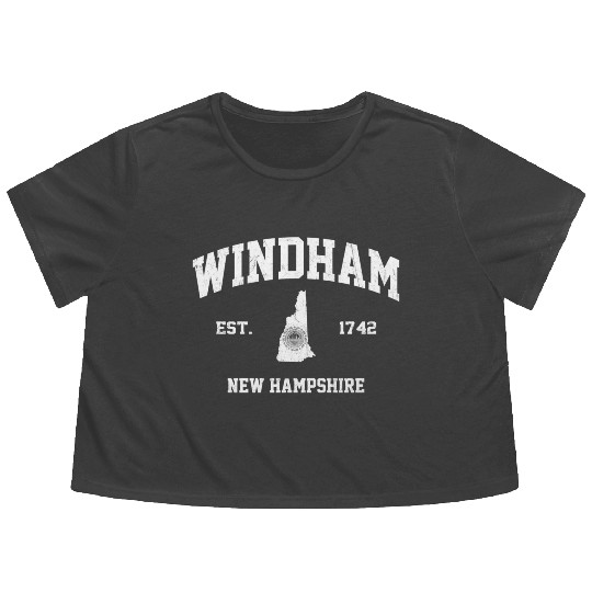 Windham New Hampshire Nh State Athletic Style Flowy Cropped Tees