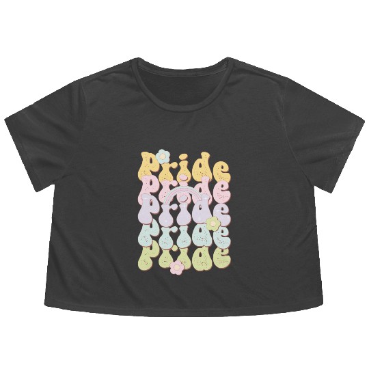 Pride Rainbow, LGBT Pride Month Flowy Cropped Tees