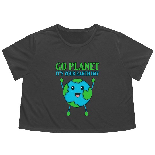 It'S Your Earth Day Planet Save Earth'S Day Flowy Cropped Tees