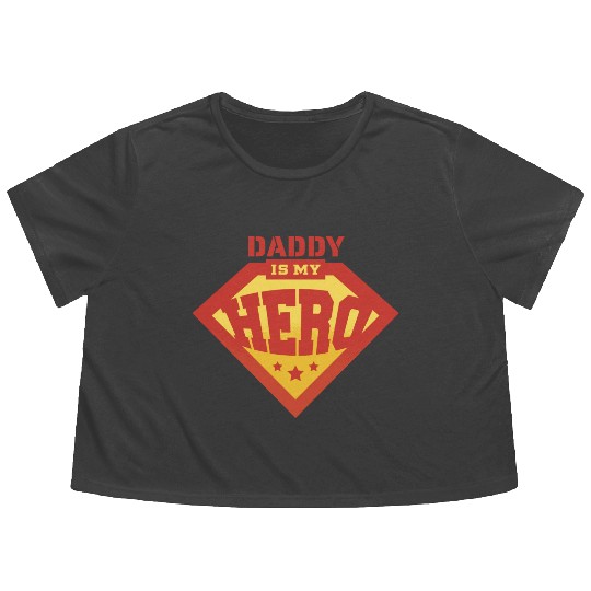 Daddy is my superhero 1 Flowy Cropped Tees