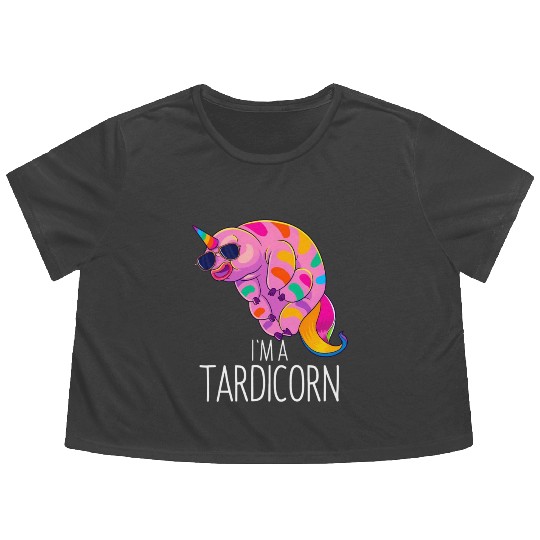 Water Bear Unicorn Tardigrade Science Microbiology Flowy Cropped Tees