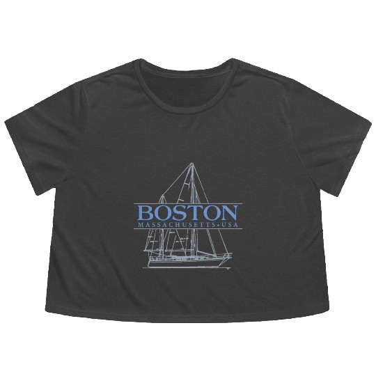 Boston Massachusetts Sailing Flowy Cropped Tees