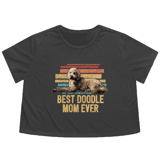 Best Doodle Mom Ever Goldendoodle Dog Mom Doodle Flowy Cropped Tees