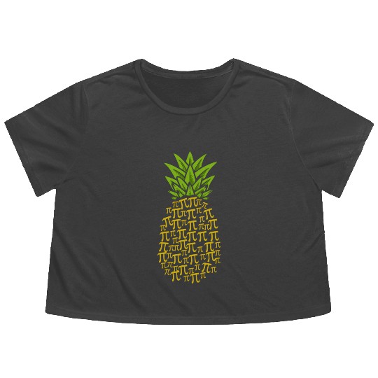 Pi Day Pineapple Math Teacher 3 14 Number Symbol Flowy Cropped Tees