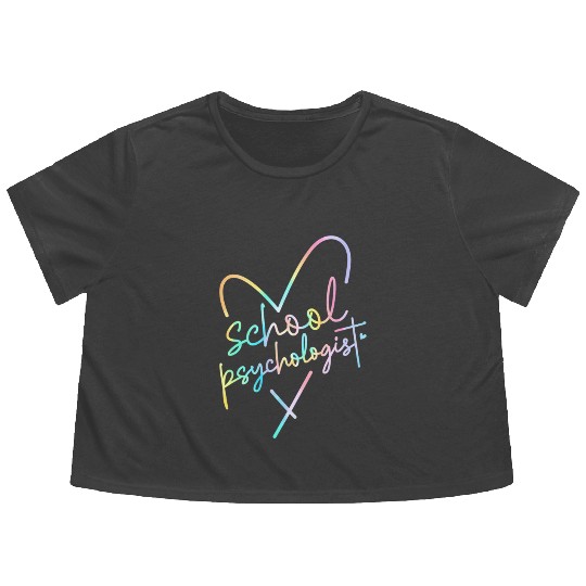 School Psychologist Back To School Mental Health M Flowy Cropped Tees