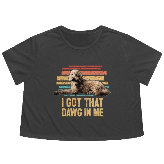 Funny Goldendoodle Dog Pun Doodle Mom Dog Dad Flowy Cropped Tees