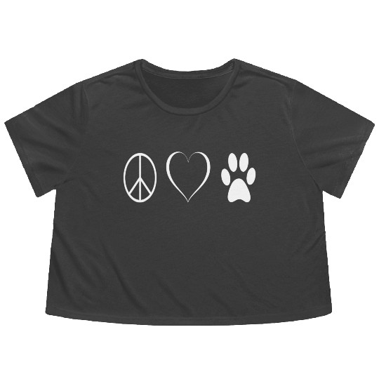 Peace love animals Flowy Cropped Tees
