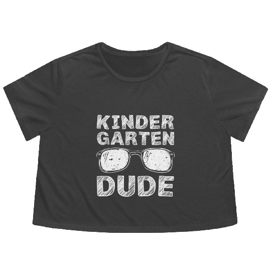 Kindergarten Dude Back to School First Day Pre-k Flowy Cropped Tees