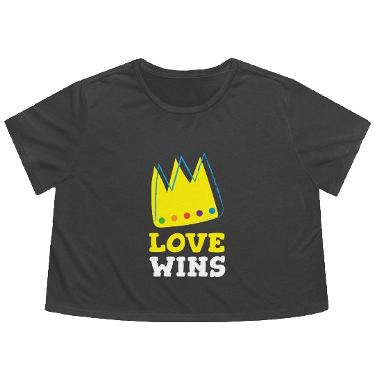 Pride Flowy Cropped Tees Women Men LGBTQ Rainbow Flowy Cropped Tees Love
