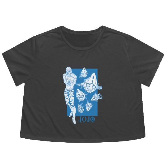 Jojo'S Bizarre Adventure Mista Six Bullets Flowy Cropped Tees