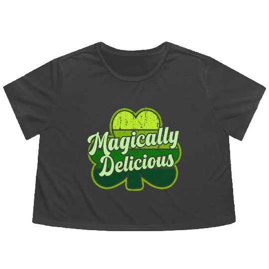 St Patric Day 2021 Magically Delicious Luck Flowy Cropped Tees