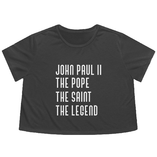 Saint John Paul Ii Jp2 Catholic Pope Legend Flowy Cropped Tees