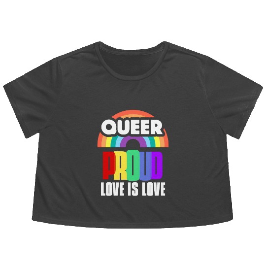Love is Love Flowy Cropped Tees Human Rights Gay Pride Proud