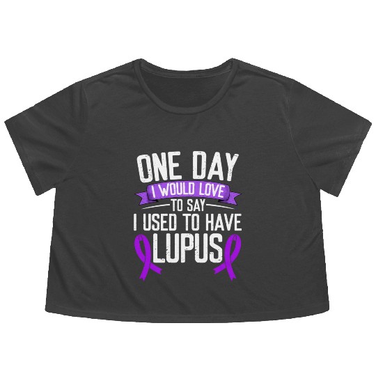 Lupus Awareness Month Purple Ribbon I Used To Flowy Cropped Tees