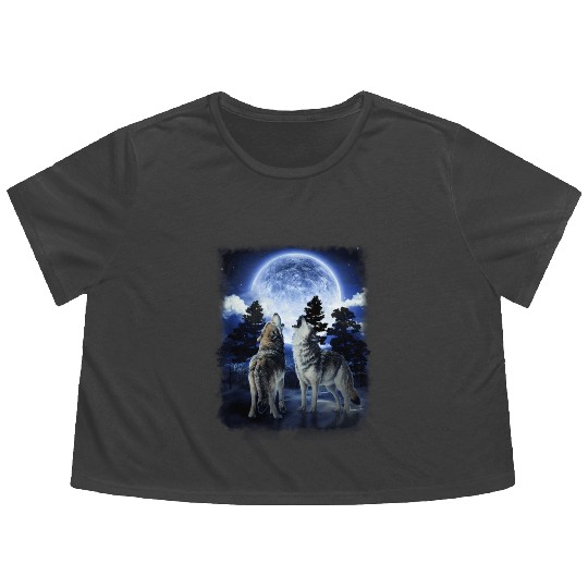 The Mountain Men'S Wolf Native American Flowy Cropped Tees