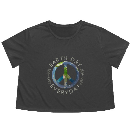 Earth Day Everyday World Global Peace On Earth Flowy Cropped Tees