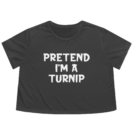 Pretend I'M A Turnip Lazy Halloween Party Flowy Cropped Tees