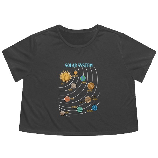 Our Solar System Science Education Flowy Cropped Tees