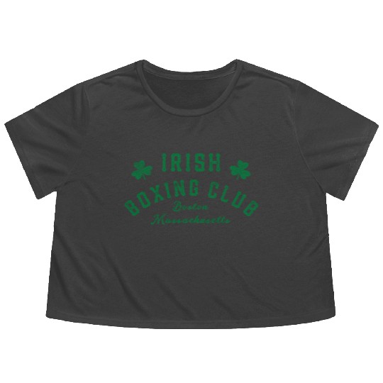 Irish Bong Club Boston Massachusetts Shamrock Flowy Cropped Tees